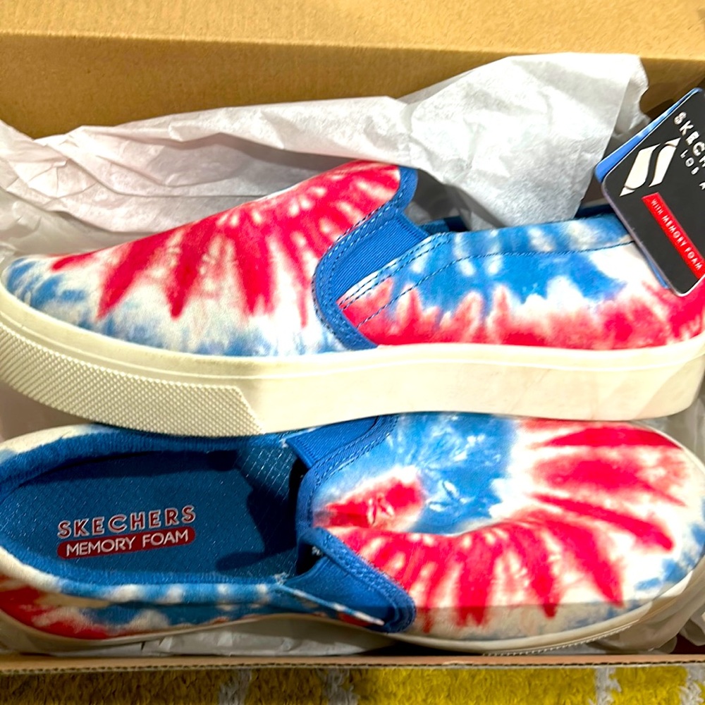 Brand New, in box Tye Dye Americana Slip Ons.